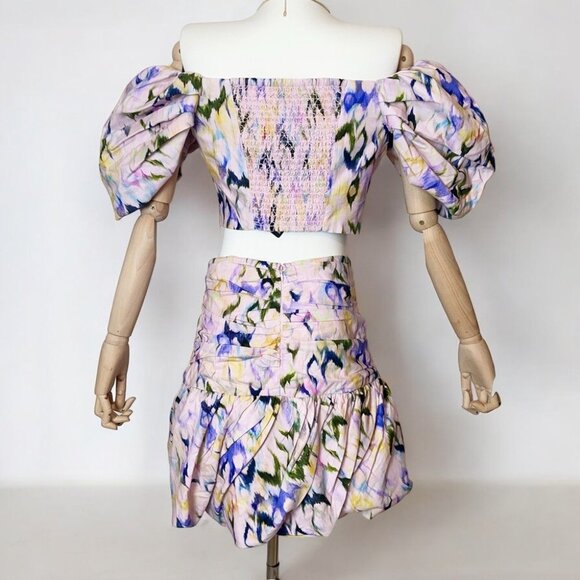 NWT Elliatt Remy Linen Off Shoulder Top and Mini Skirt Set - Picture 6 of 12